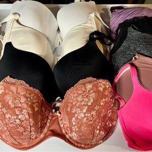 Victoria's Secret Black, Cream, and Pink Lace Bra Collection